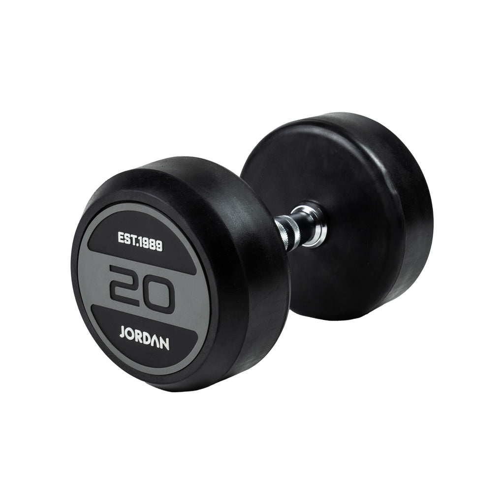 JORDAN 20kg Rubber Dumbbells (Pair) - Grey - Welzo