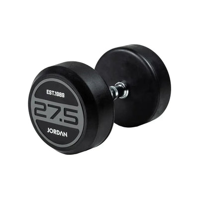 JORDAN 27.5kg Rubber Dumbbells (Pair) - Grey
