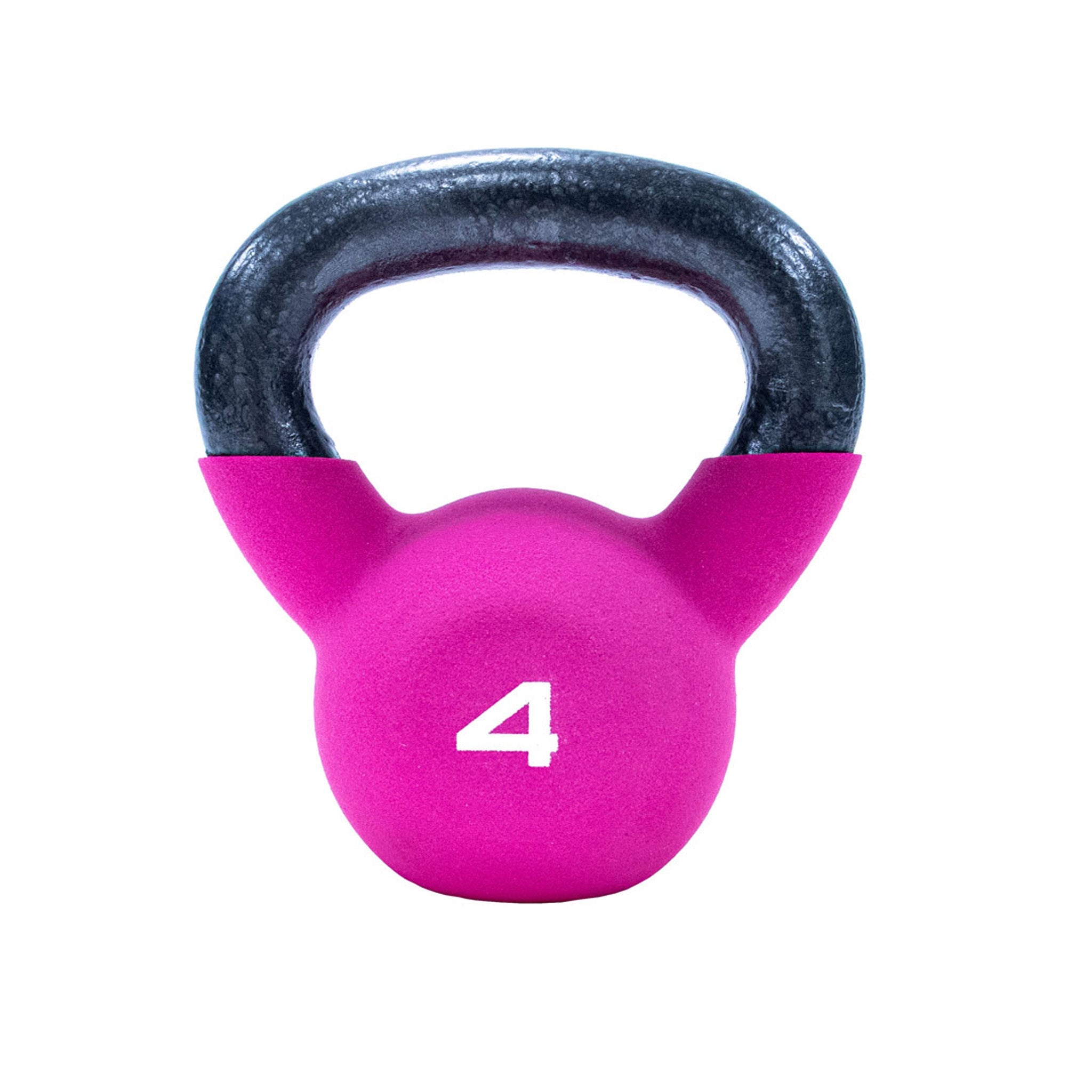 JORDAN 4kg Pink Neoprene Covered Kettlebell - Welzo