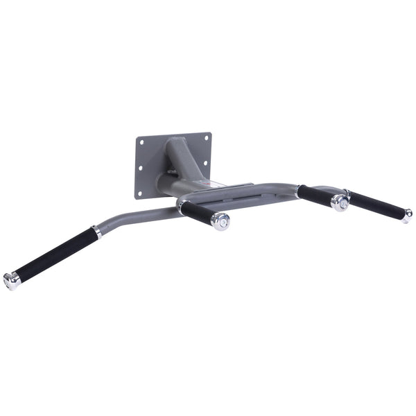 JORDAN Wall Mounted Chin Bar with aluminium ends & rubber handgrips, Grey - Welzo