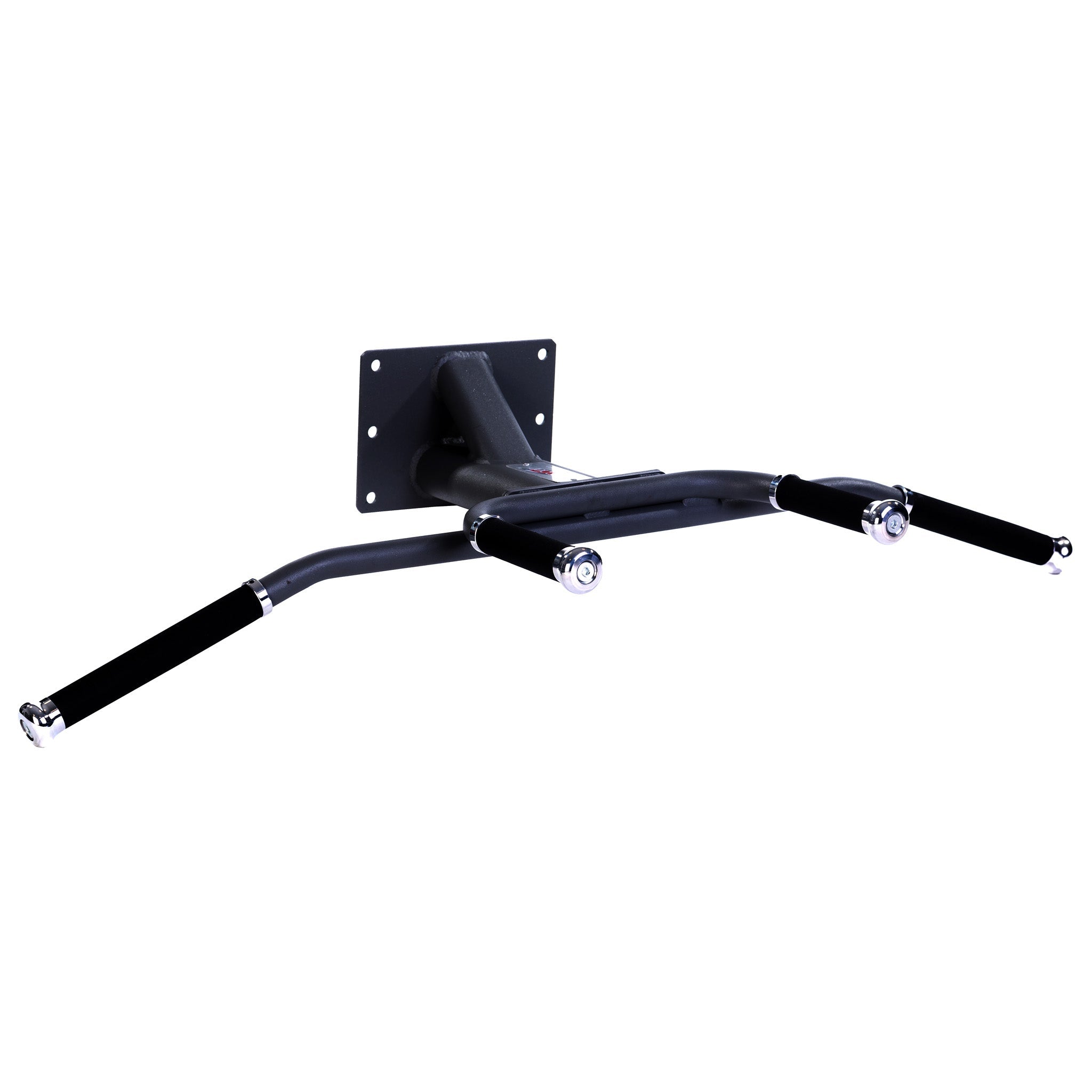 JORDAN Wall Mounted Chin Bar with aluminium ends & rubber handgrips, Black - Welzo