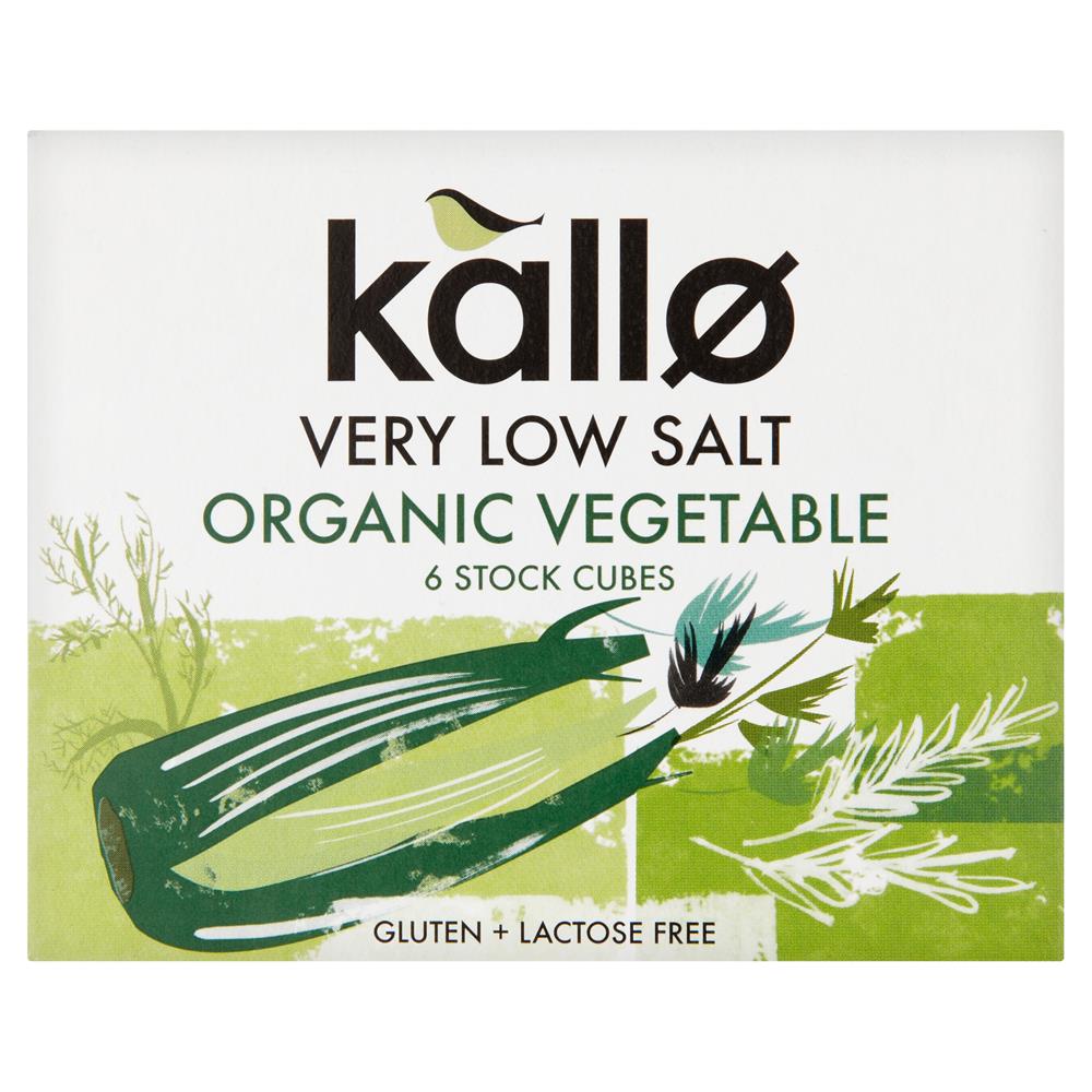 Organic Low Salt Vegetable Stock Cubes 66g, Kallo