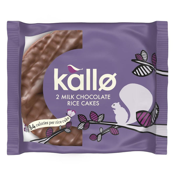 Kallo Milk Chocolate Topped Rice Cakes Portion Pack 33g, Kallo