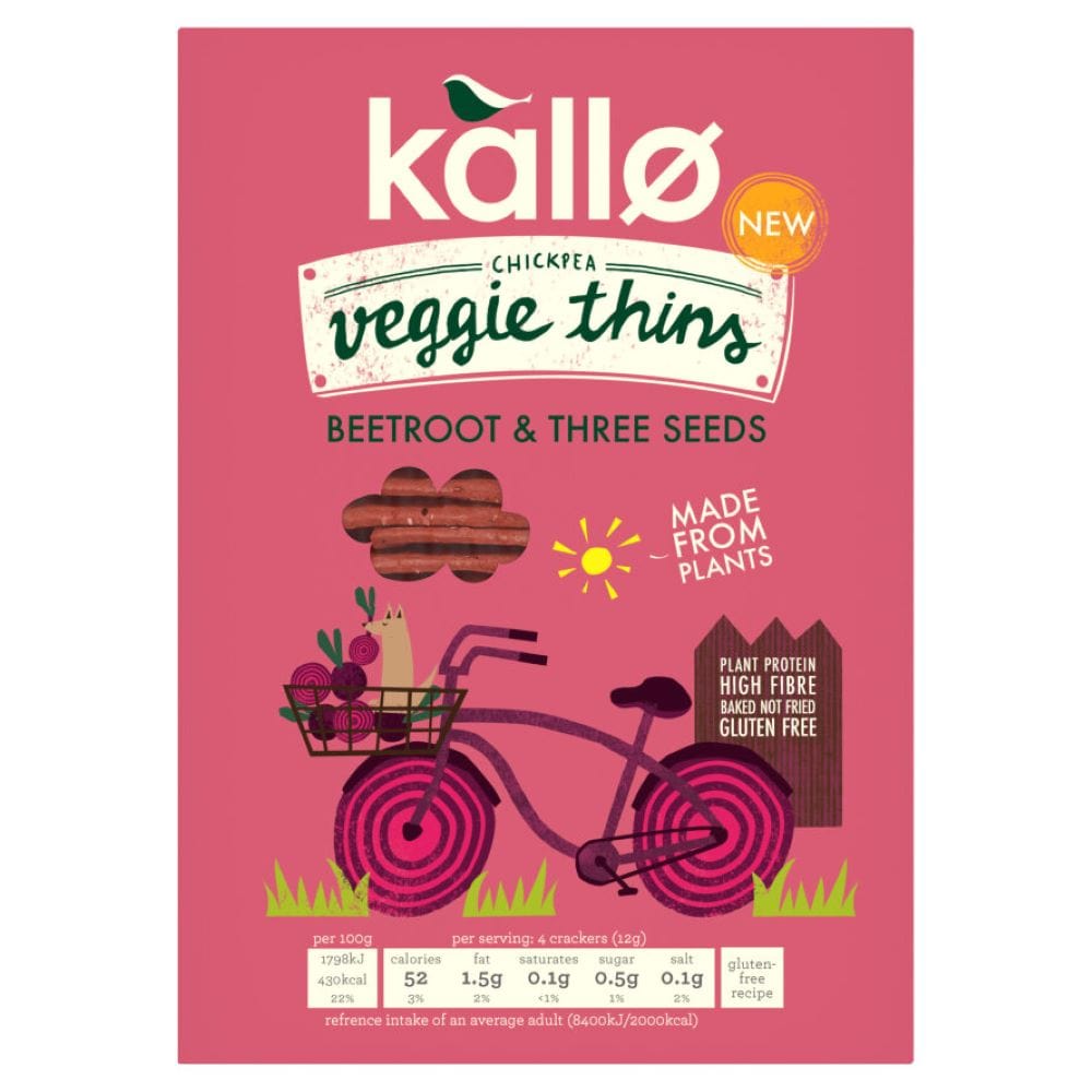 Kallo Beetroot Mixed Seeds Veggie Thins 100g, Kallo