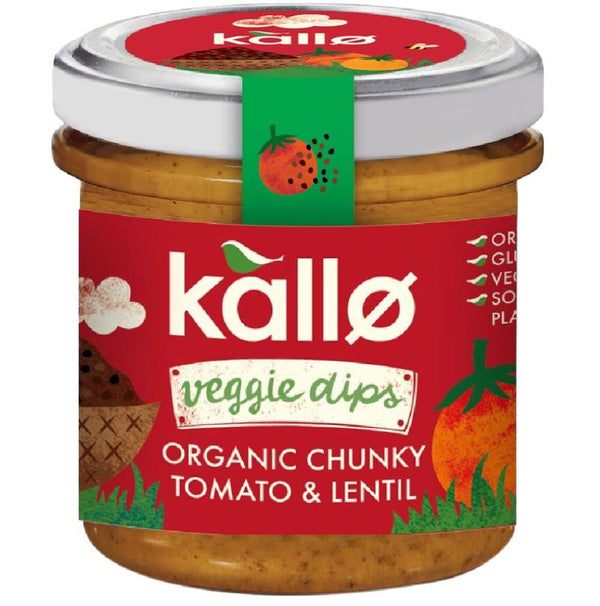 Organic Chunky Tomato & Lentil Dip 140g, Kallo