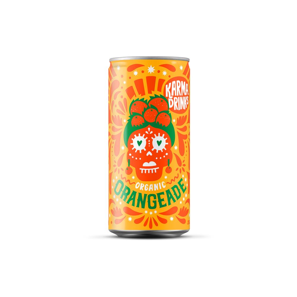 Karma Orangeade  250ml Can Organic Fairtrade, Karma Cola