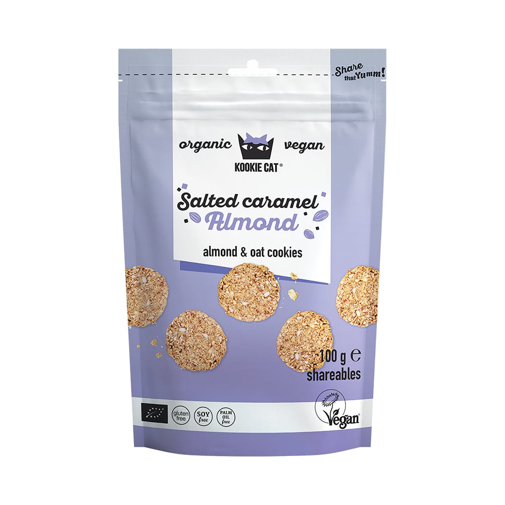 Salted Caramel Almond and Oat Cookies 100g, Kookie Cat