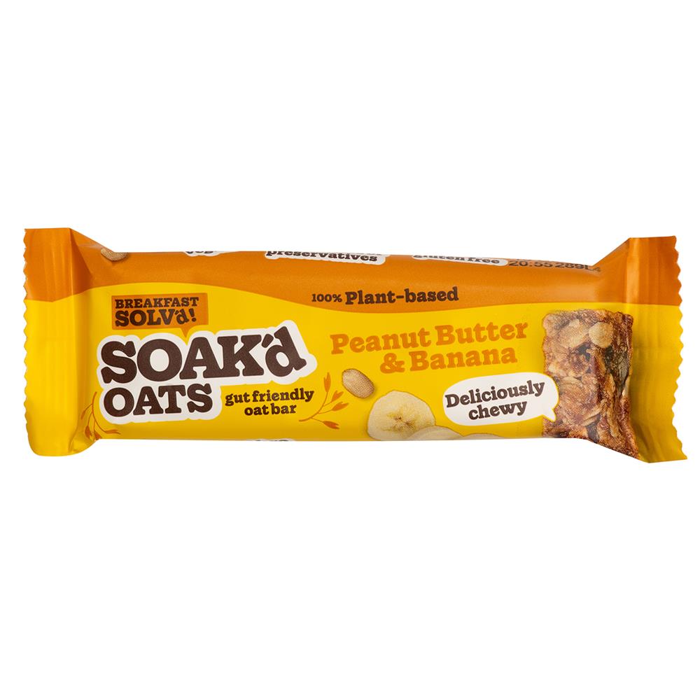 SOAK'd OATS Gut Friendly Oat Bar - Peanut Butter & Banana 42g, SOAK'd OATS