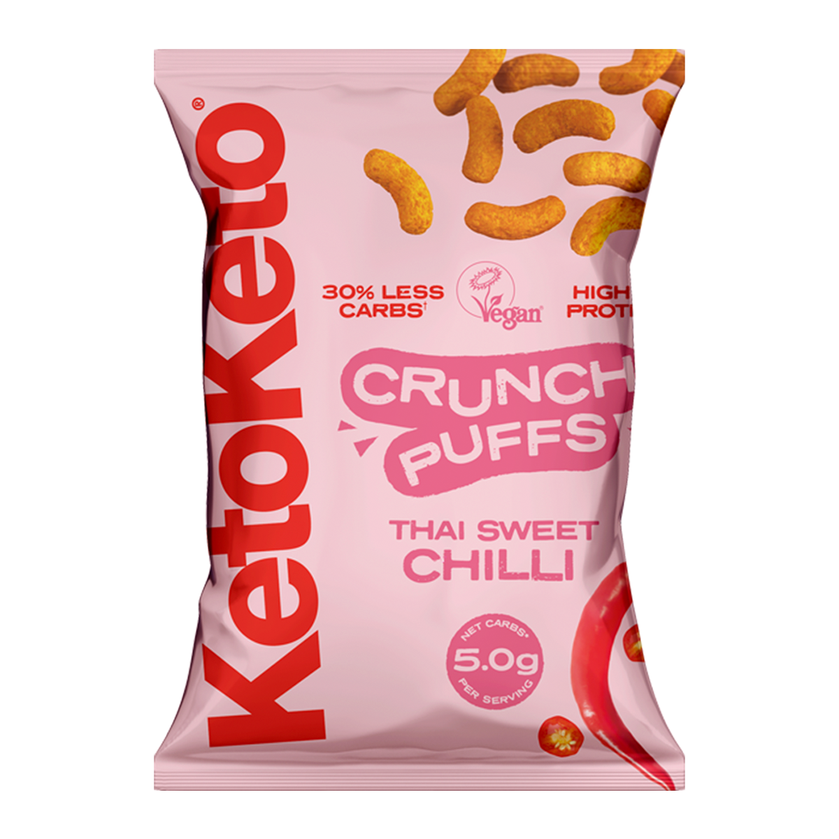 KetoKeto Crunch Puffs 10x80g Thai Sweet Chilli