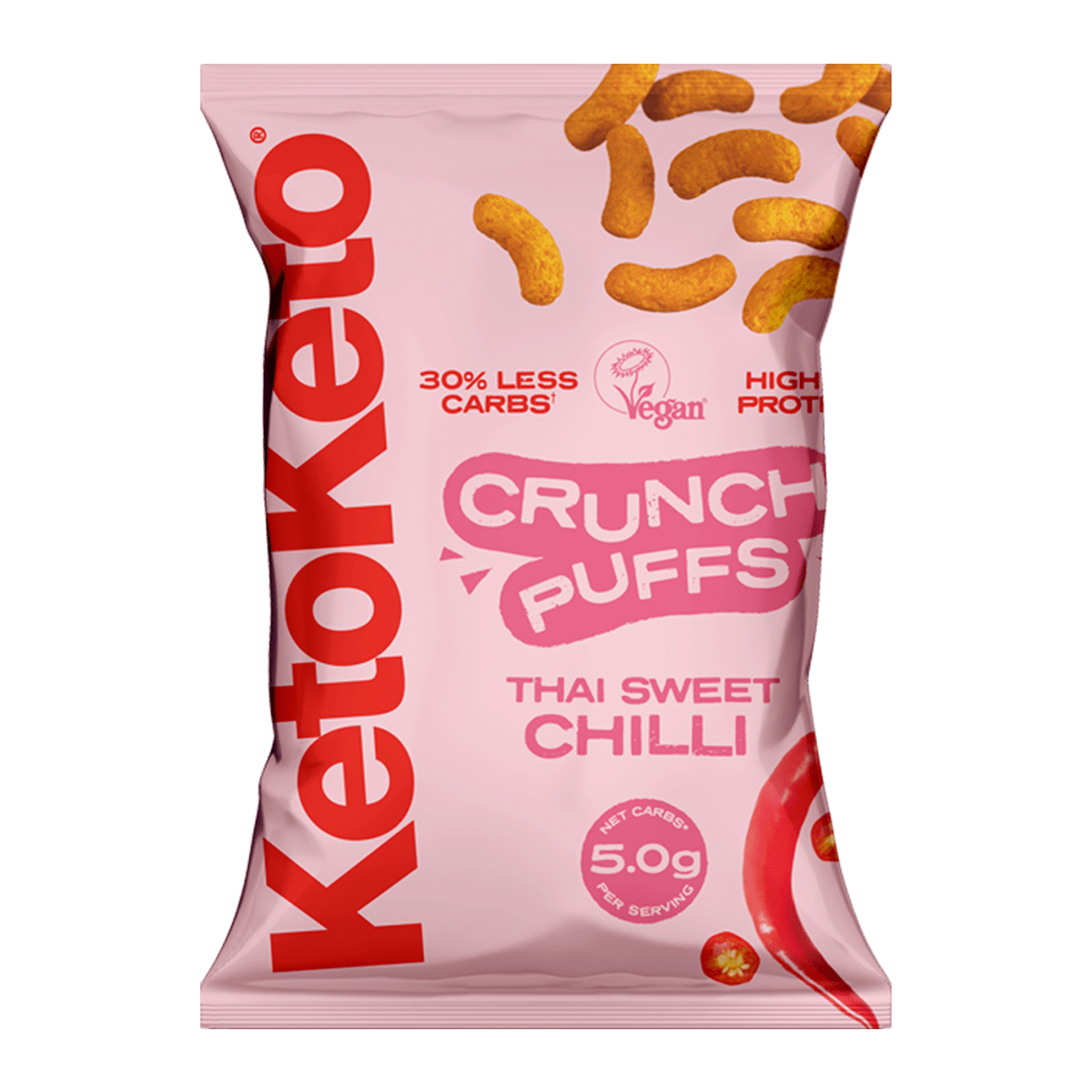 KetoKeto Crunch Puffs 10x80g Thai Sweet Chilli