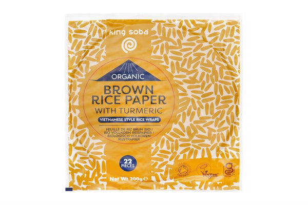 Organic King Soba Brown Rice Paper with Turmeric 200g, King Soba