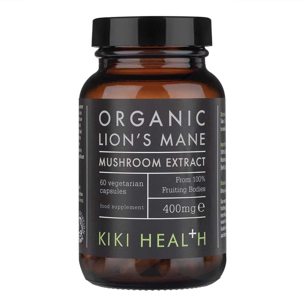 Organic Lion's Mane Extract Mushroom 60 Vegicaps, KIKI Health