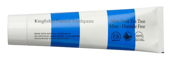 Aloe Vera Tea Tree Mint Fluoride Free Toothpaste 100ml, Kingfisher