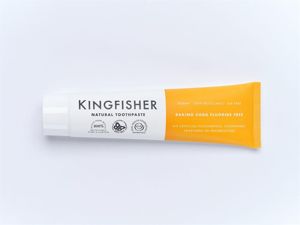 Baking Soda Mint Fluoride Free Toothpaste 100ml, Kingfisher