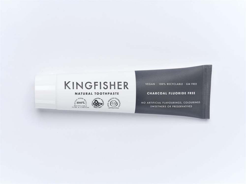 Charcoal Naturally Whitening Natural Toothpaste 100ml, Kingfisher