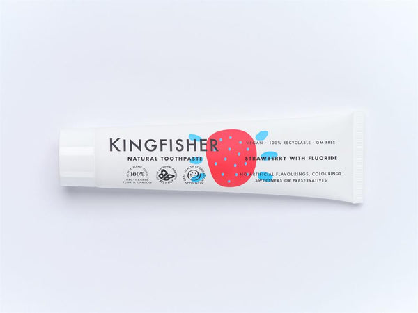 Children's Strawberry Toothpaste with fluoride 100ml, Kingfisher