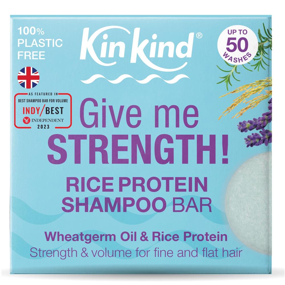 KinKind Give me STRENGTH! Shampoo Bar with Rice Protein 50g, KinKind