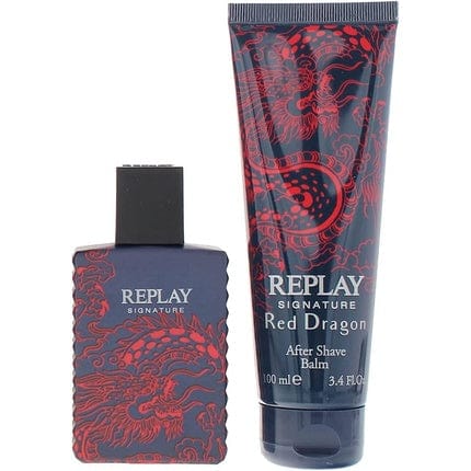 Replay Signature Red Dragon For Man Gift Set Eau De Toilette 50ml Aftershave 100ml