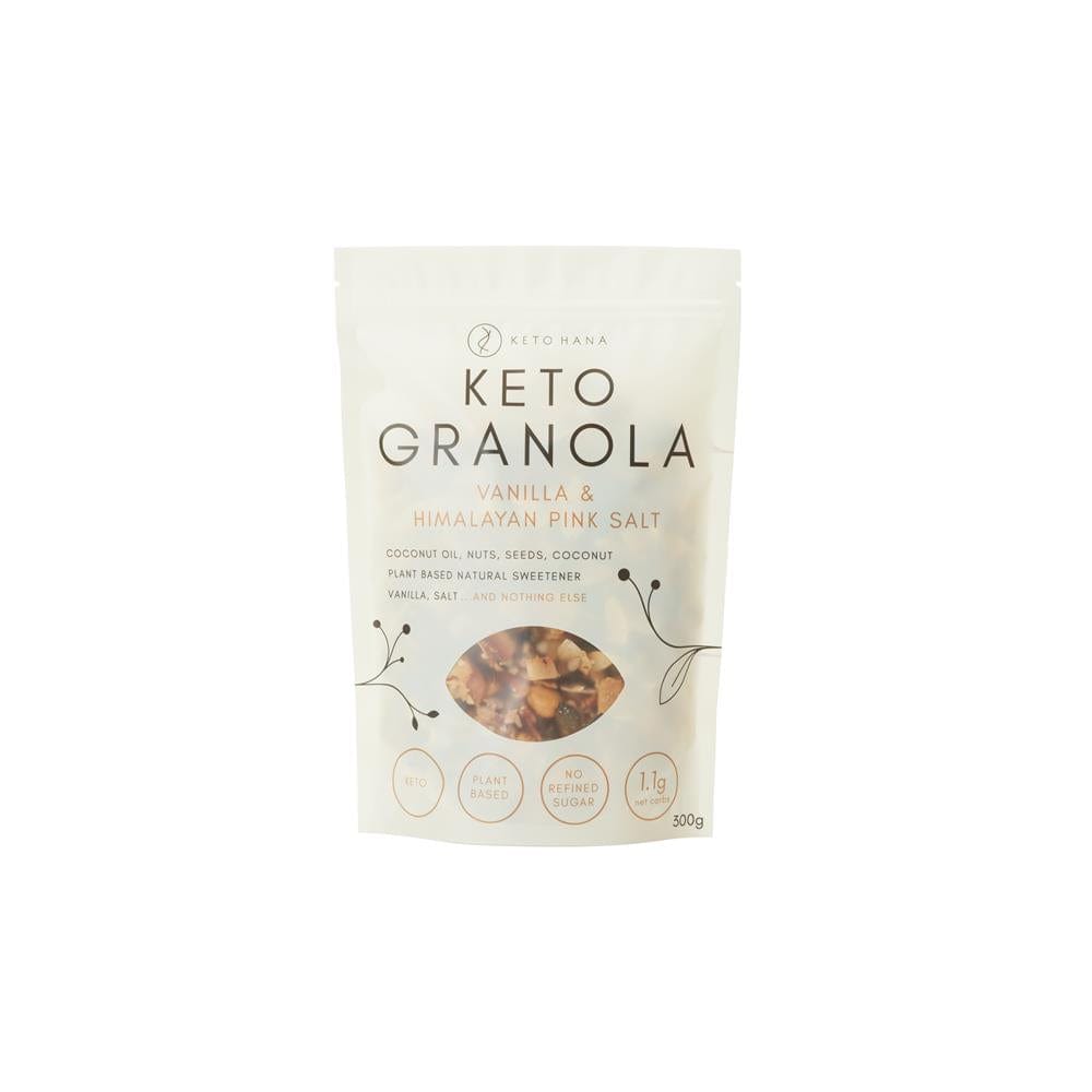 Vanilla & Pink Himalayan Salt Keto Granola 300g, Keto Hana