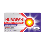 Nurofen Migraine Pain Maximum Strength 684mg Caplets Pack of 12 - welzo