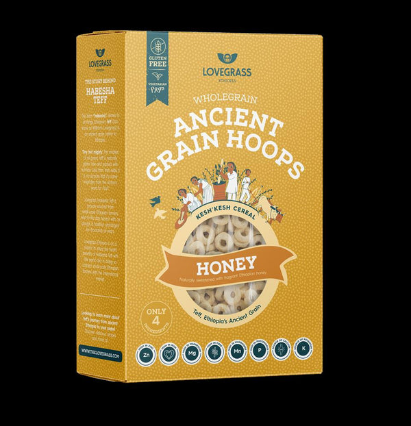 Wholegrain Ancient Grain Honey Hoops - 350g, Lovegrass Ethiopia