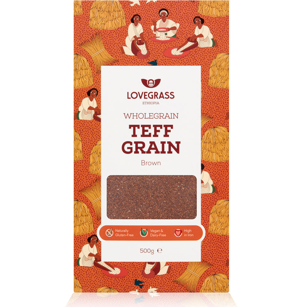 Wholegrain Brown Teff Grain 500g, Lovegrass Ethiopia