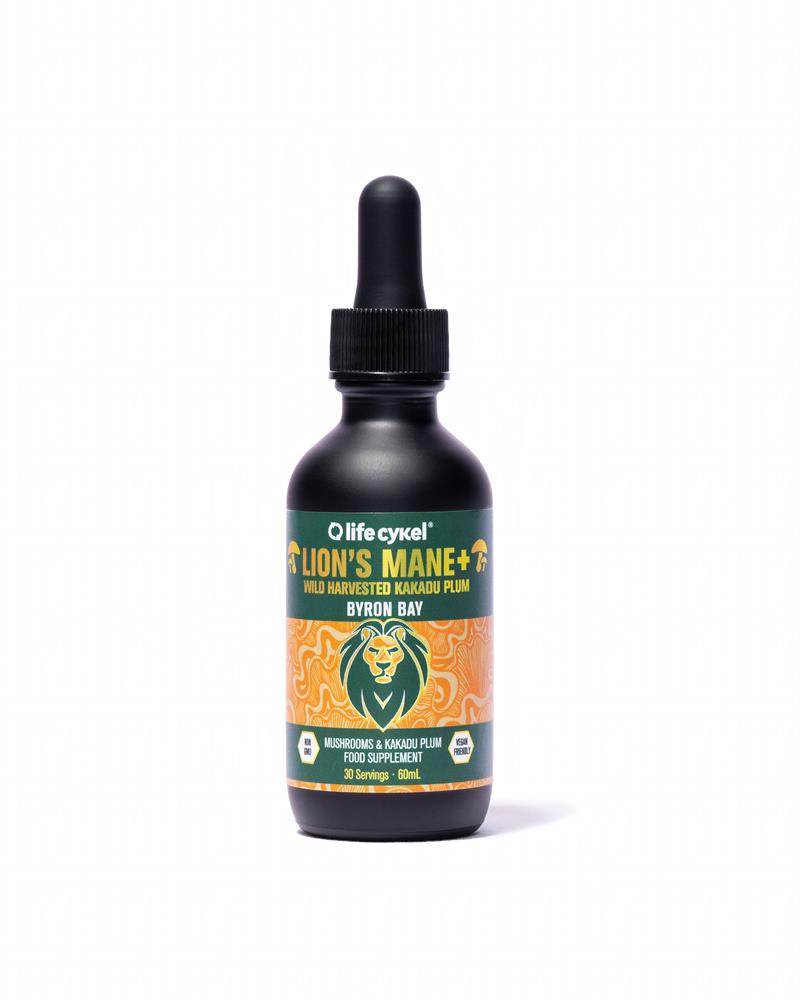 Lions Mane Dual Mushroom Liquid Extract with Kakadu Plum 60ml, Lifecykel