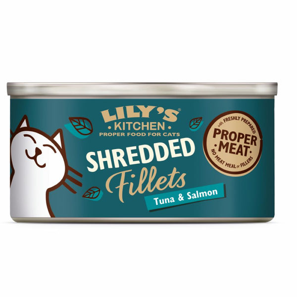 Shredded Fillets Tuna & Salmon Cat Wet Food 70g, Lilys Kitchen