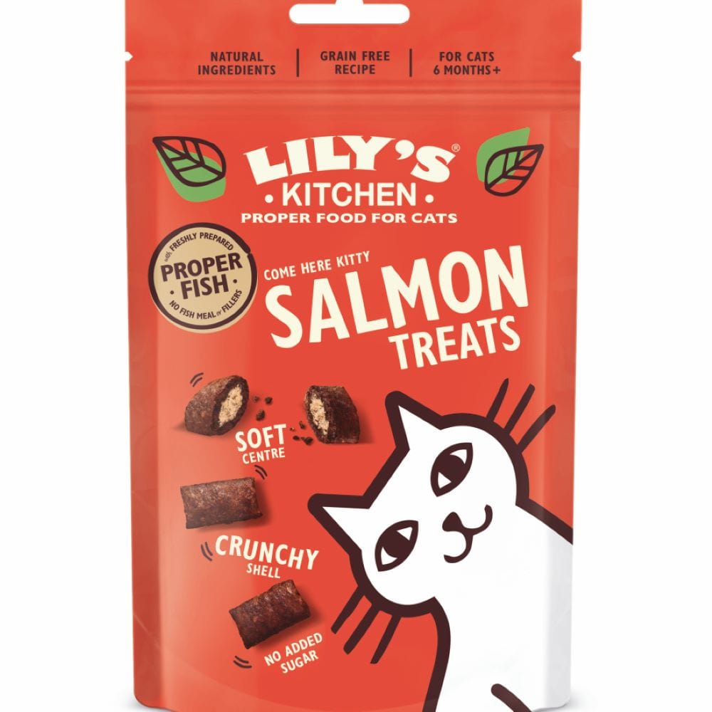 Salmon Pillow Treats for Cats 60g, Lilys Kitchen