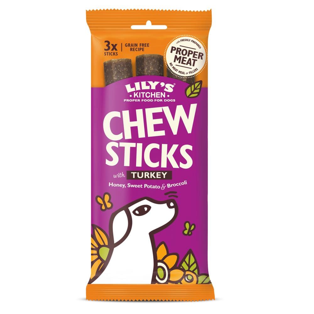 Dog Chew Sticks with Turkey Honey Sweet Potato & Broccoli 120g, Lilys Kitchen