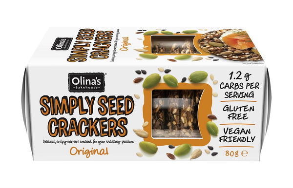 Gluten Free Original Seed Crackers 80g, Olinas Bakehouse