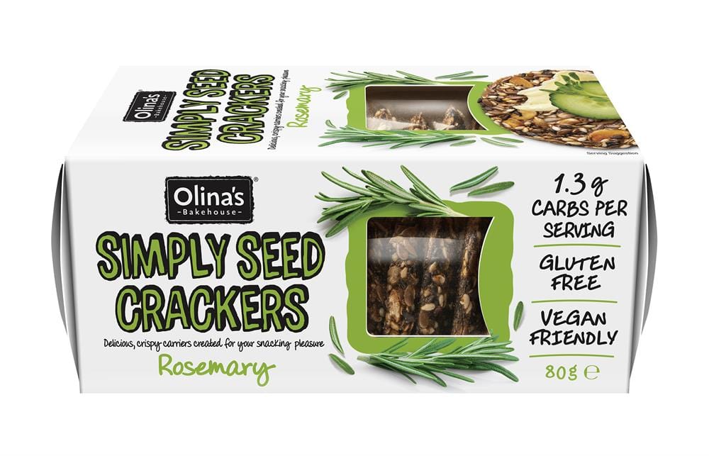 Gluten Free Rosemary Seed Crackers 80g, Olinas Bakehouse