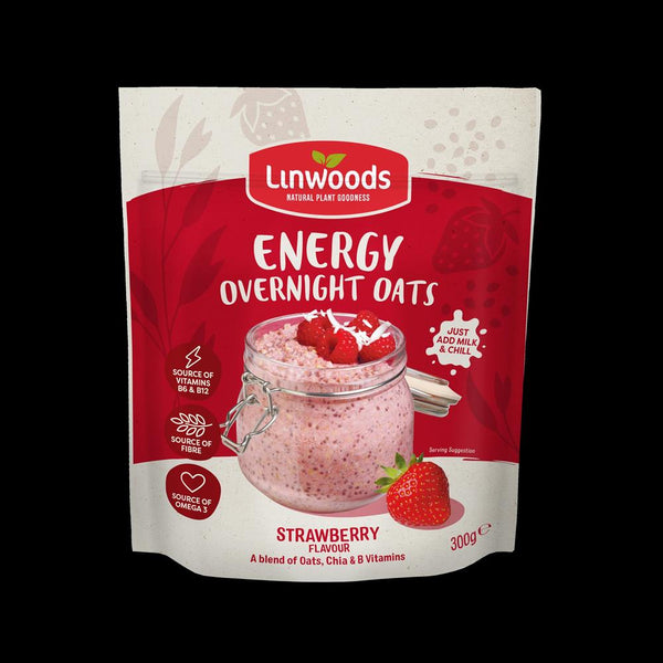 Linwoods Overnight Oats Strawberry Energy 300g, Linwoods