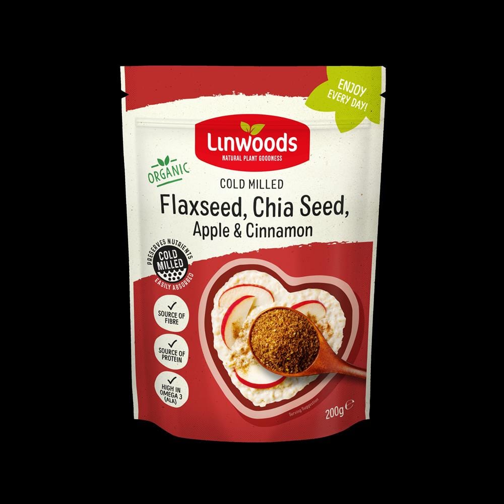 Milled Flaxseed Chia Apple & Cinnamon 200g, Linwoods