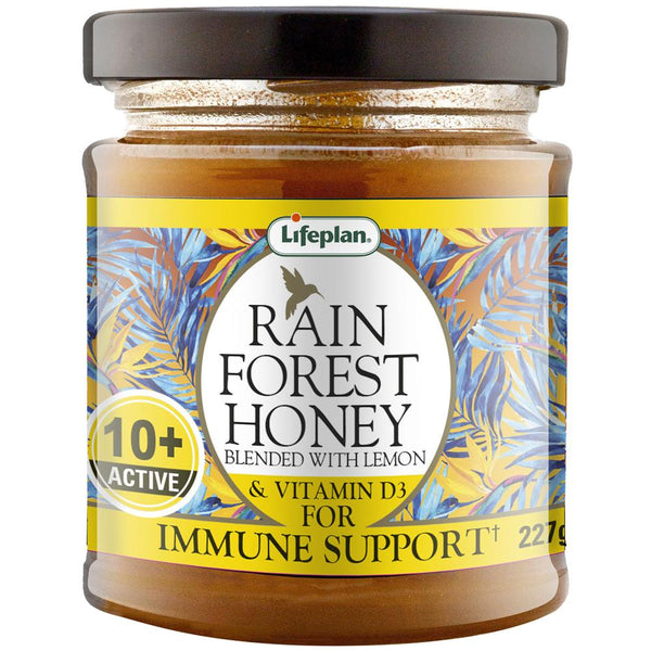 Rainforest Honey 10+ with Lemon & Vit D3 270g, Lifeplan