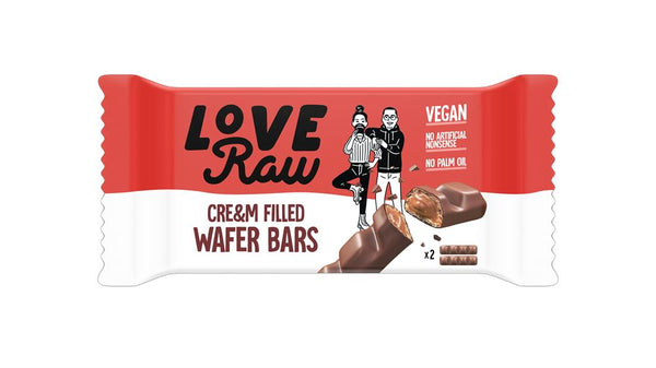 Vegan Cream Filled Wafer Bars 43g, LoveRaw