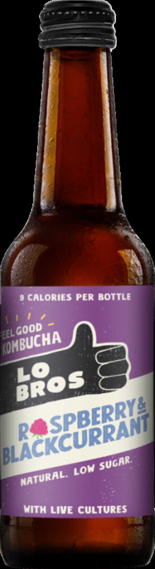 Lo Bros Kombucha - Raspberry & Blackcurrant Low Sugar 330ml, Lo Bros