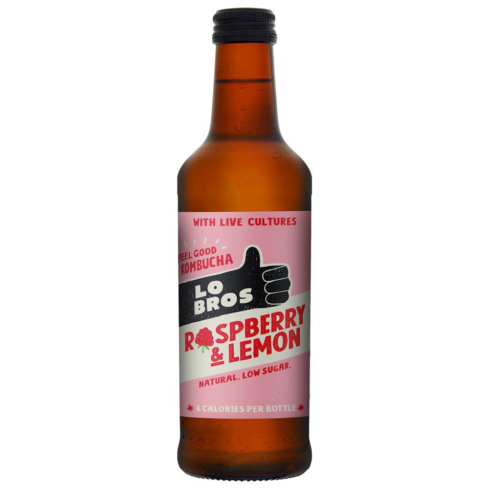 Lo Bros Kombucha Raspberry Lemon Low sugar 330ml, Lo Bros