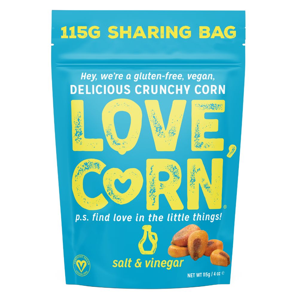 Salt & Vinegar Corn Snack 115g, Love Corn