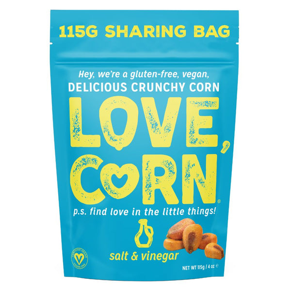 Salt & Vinegar Corn Snack 115g, Love Corn