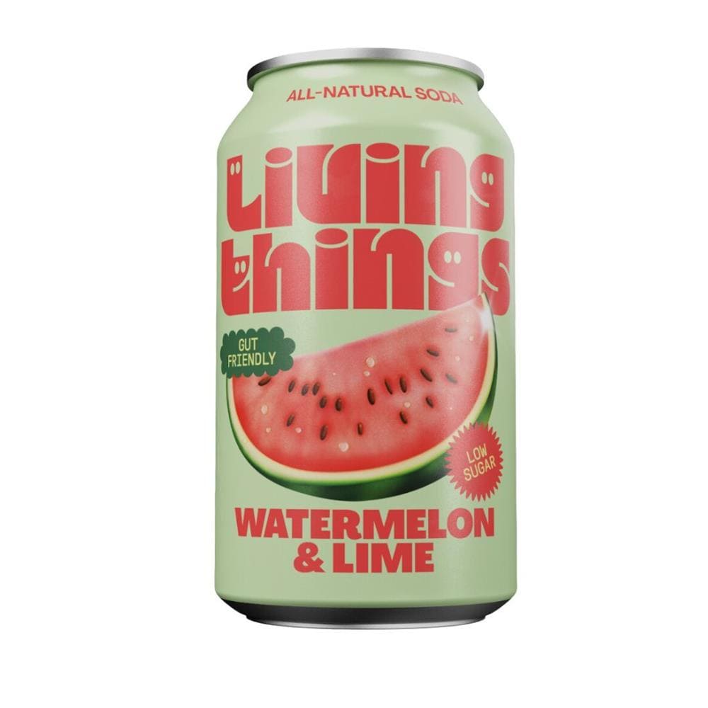 Living Things Watermelon & Lime Prebiotic + Probiotic Soda, Living Things