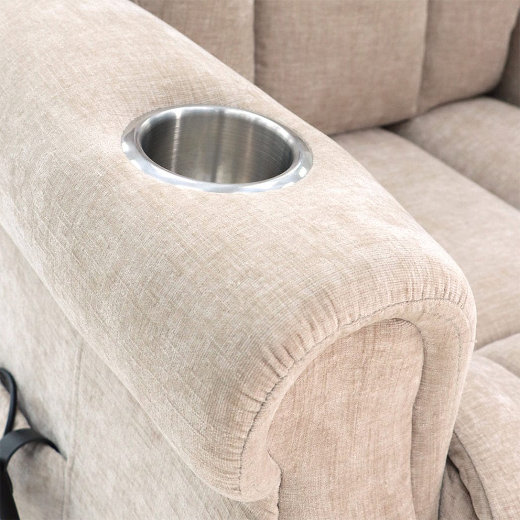 Langham Riser Recliner mit Wärme und Massage – Haferflocken-Chenille-Stoff – Bild 7