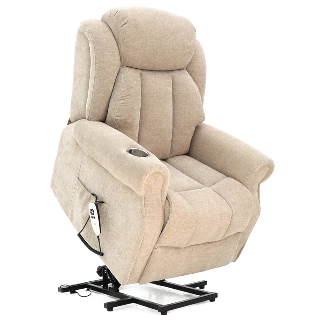Langham Riser Recliner mit Wärme und Massage – Haferflocken-Chenille-Stoff – Bild 2