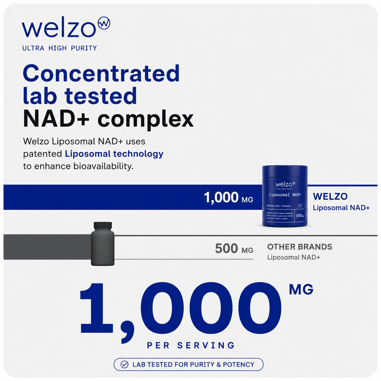 Welzo Ultra Purity Liposomal NAD+ 1000
