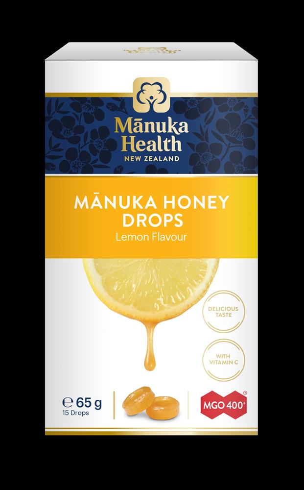 MGO 400+ Manuka Honey Drops with Lemon 65gm-15's, Manuka