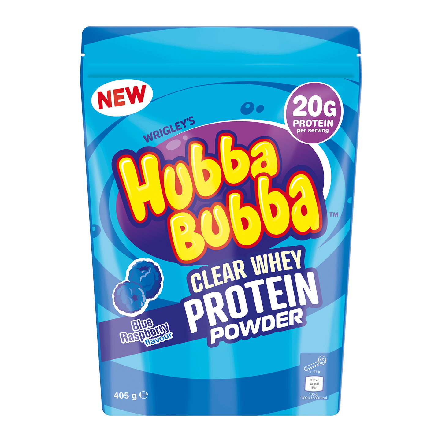 Hubba Bubba Clear Whey 405g Blue Raspberry