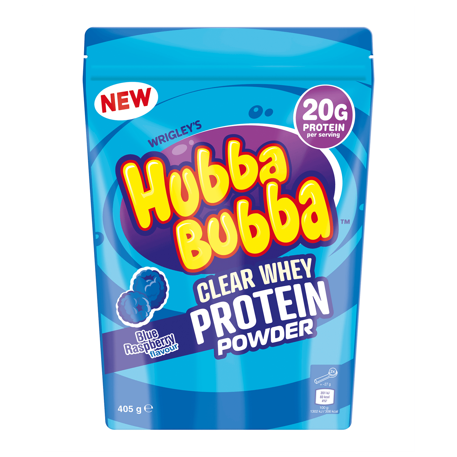 Hubba Bubba Clear Whey 405g Blue Raspberry