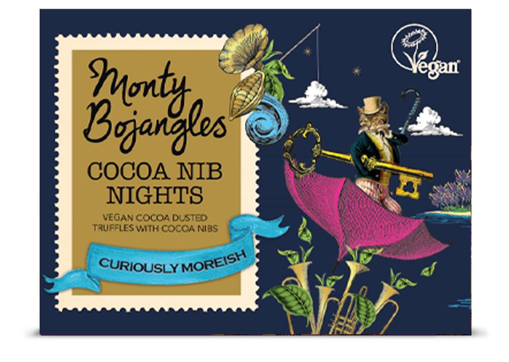 MB Cocoa Nib Nights Vegan Truffles 100g, Monty Bojangles