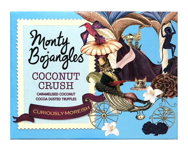 Coconut Crush Cocoa Dusted Truffles Gift Cube 150g, Monty Bojangles