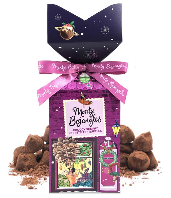 Xmas Town Choccy Scoffy Cocoa Dusted Truffles Tip Top Gift 130g, Monty Bojangles